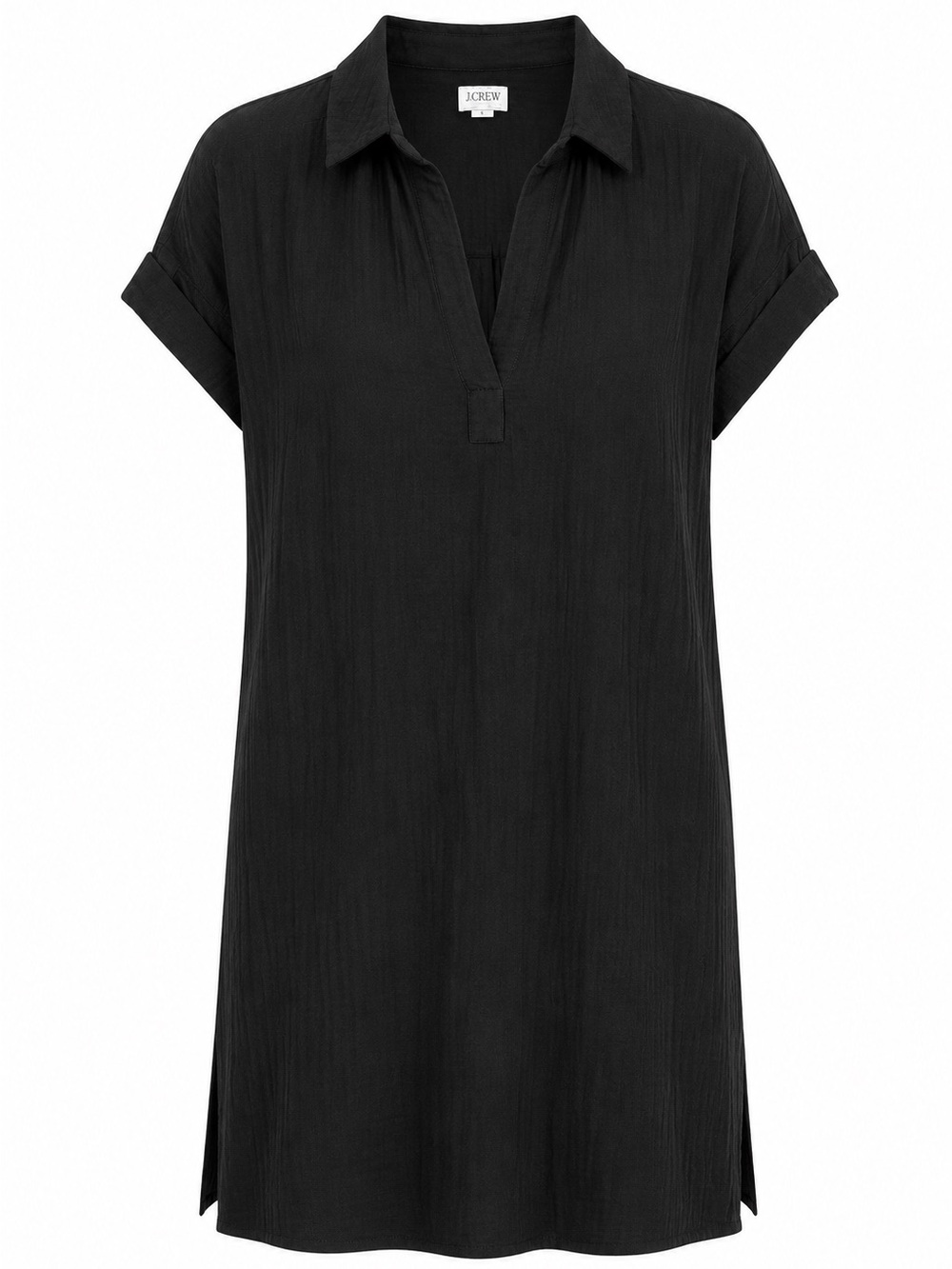 J.Crew Cotton Gauze Popover Shift Dress Black Size S